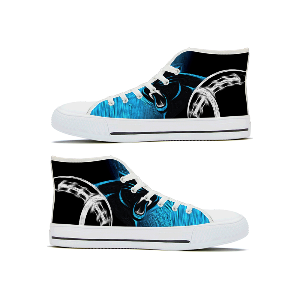 Women's Carolina Panthers High Top Canvas Sneakers 001 Women's Carolina Panthers High Top Canvas Sneakers 001